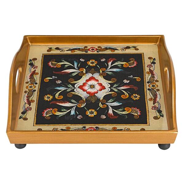 Unbranded 12 in. Gemstone Black Square Tray