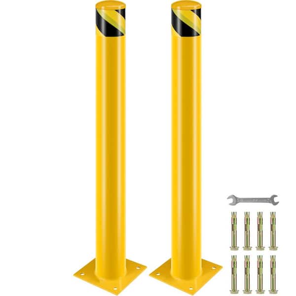 Safety Bollard, 42 in. Height Bollard Post, 4.5 in. Diameter Steel Pipe Safety Bollard Post, Yellow Steel Bollard, Steel