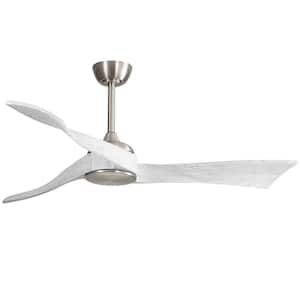 52 in. Indoor/Outdoor 6 Fan Speeds Ceiling Fan in Brushed Nickel with Remote Control