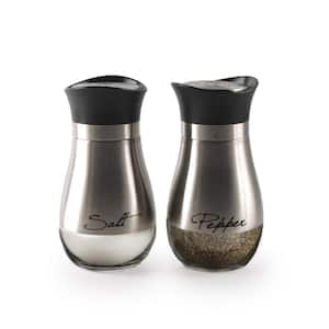 4.42 oz. Each Silver and Glass Cafe Contempo Salt and Pepper (Set of 2)