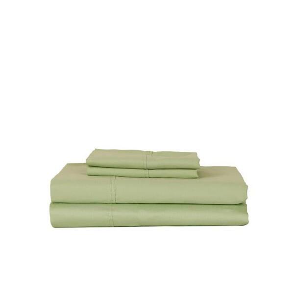 DEVONSHIRE COLLECTION OF NOTTINGHAM 4-Piece Misty Jade Solid 440 Thread Count Cotton King Sheet Set