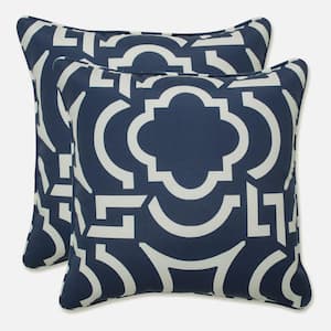 Blue Square Outdoor Square Throw Pillow 2-Pack