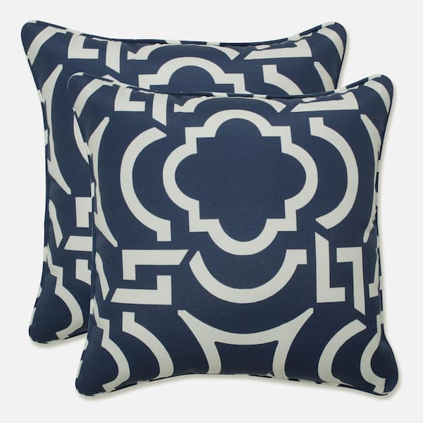Pillow Perfect Blue Square Outdoor Square Throw Pillow 2-Pack