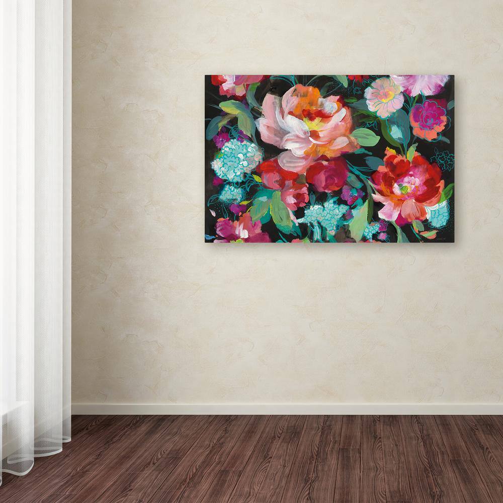 Bright Floral Medley Crop Contemporary Canvas Painting
