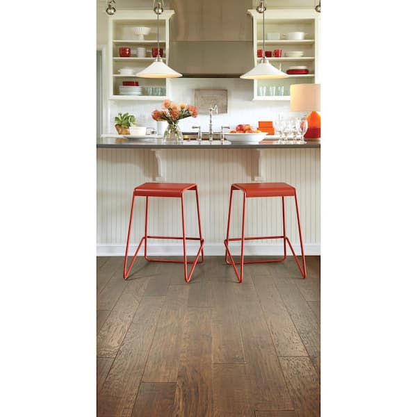 Canyon Fawn Hickory 3/8 In. T X 6.3 in. W Tongue and Groove Scraped Engineered Hardwood Flooring (30.48 sq.ft./case)