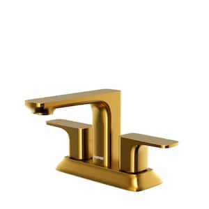 Venda Centerset 2-Handle 2-Hole Bathroom Faucet with Matching Pop-Up Drain in Gold