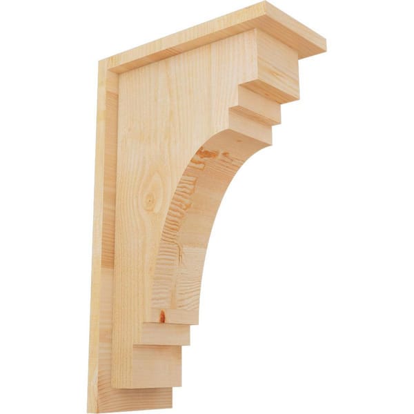 Ekena Millwork 6 in. x 12 in. x 20 in. Douglas Fir Pescadero Rough Sawn Corbel with Backplate