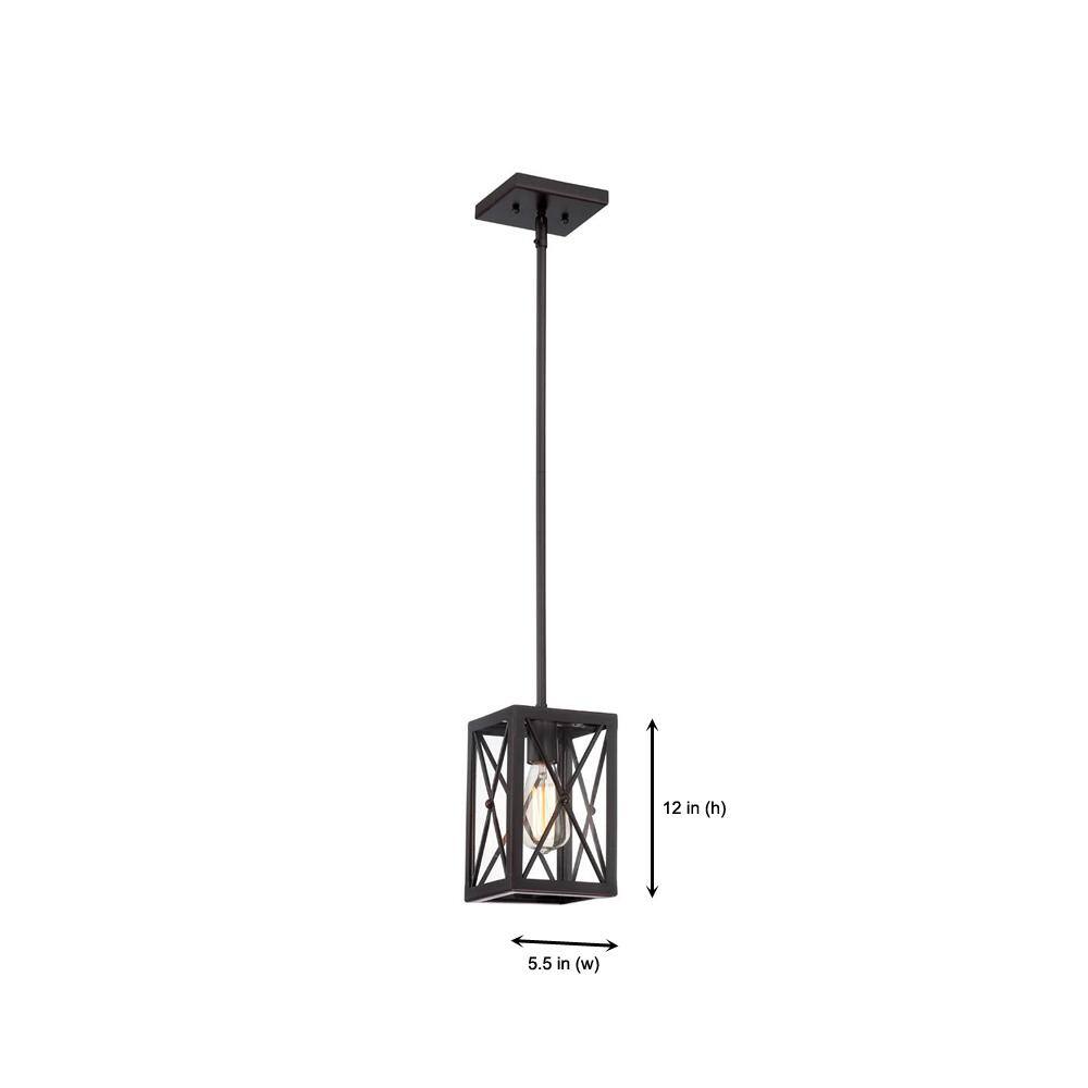 Satin Bronze Mini Pendant Light with Clear Glass Panels
