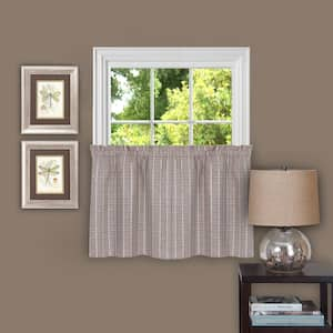 Sydney Linen Polyester Light Filtering Rod Pocket Curtain Tier Pair 57 in. W x 36 in. L