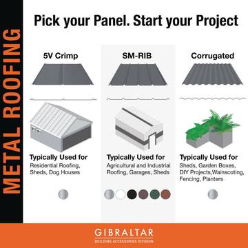 Gibraltar Building Products 6 ft. Corrugated Galvanized Steel 29-Gauge Roof Panel CR6G-U