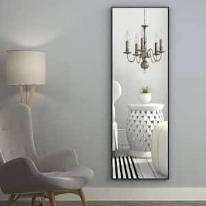 Lester 63 in. x 20 in. Black Modern Rectangle Aluminum Alloy Framed Full-Length Floor Standing Mirror