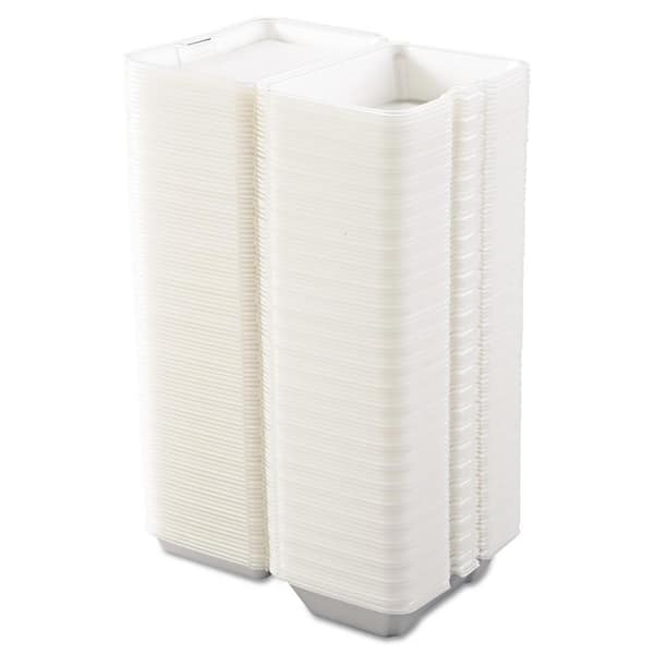 Dart 90HTPF1R Perforated White Foam Square Take Out Container with Hinged  Lid 9 x 9 x 3 - 200/Case