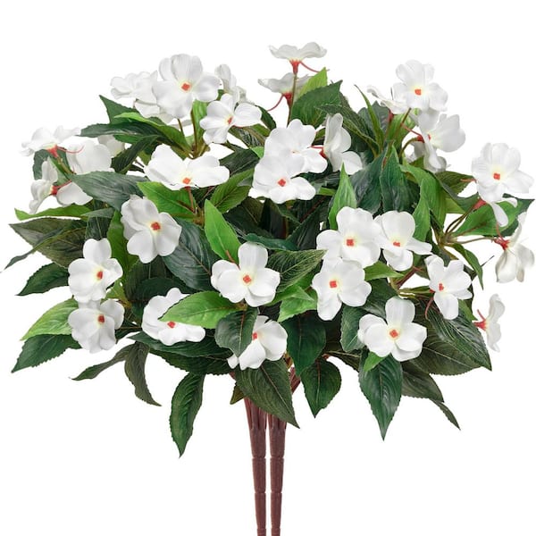 Unbranded Flowering Plants 15.7 in. White Artificial Bouquet Flowers