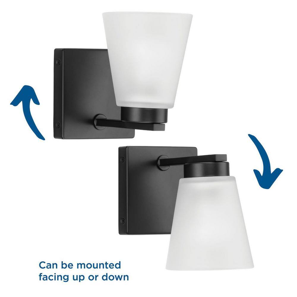 Matte Black Steel One-Light Vanity Fixture