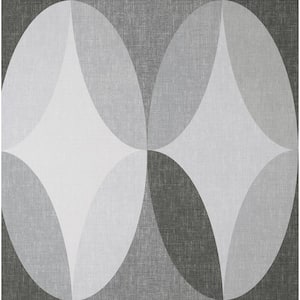 Kirby Charcoal Oval Geo Non-Pasted Vinyl Wallpaper
