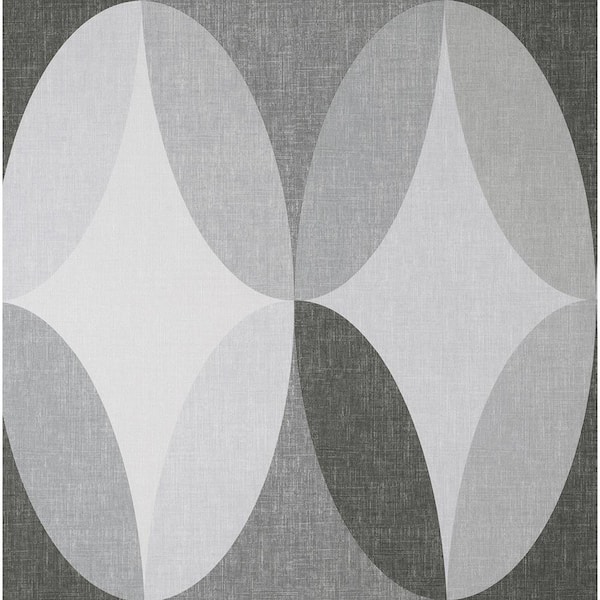 Have A Question About Fine Decor Kirby Charcoal Oval Geo Wallpaper Sample Pg 1 The Home Depot