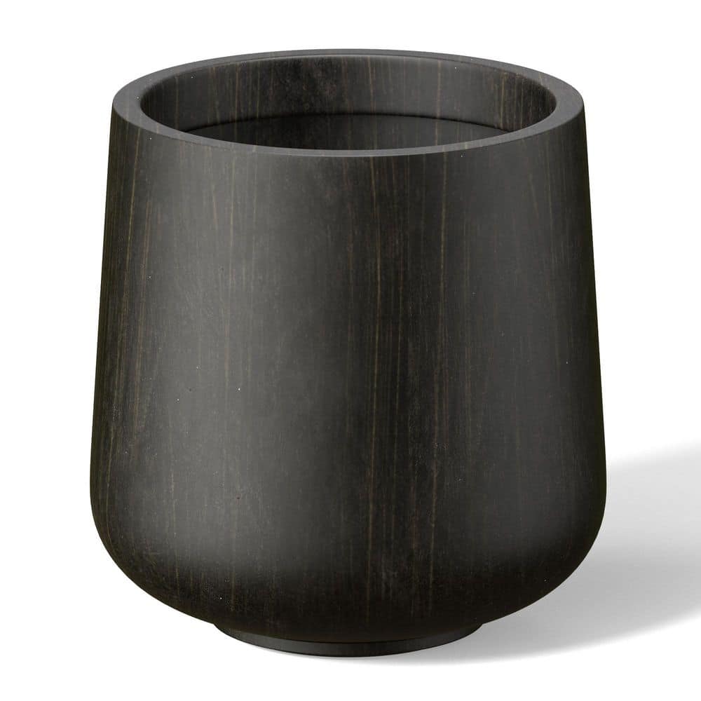 17 in. Large Bronzed Black (Enhanced Interior) Concrete Round Planter / Pot with Drainage Holes price history on PriceWatchPro