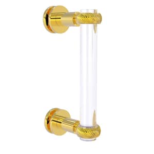 Clearview 8 in. Single Side Shower Door Pull with Twisted Accents in Polished Brass