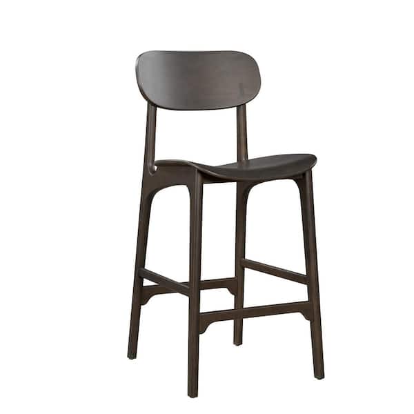 Boraam Solvang 29.92 in. Carbonite Finish High Back Wood Bar Stool