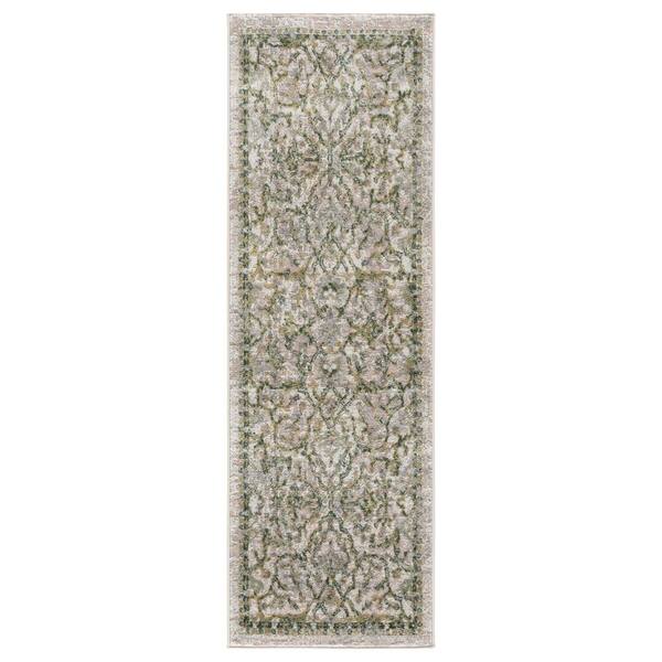Palma 2 ft. x 6 ft. Beige/Green Medallion Runner Rug