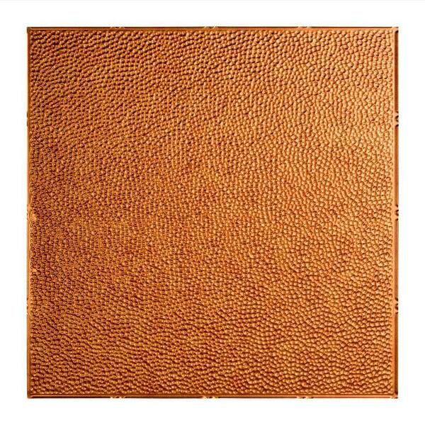 Fasade Hammered 2 ft. x 2 ft. Vinyl Lay-In Ceiling Tile in Antique Bronze