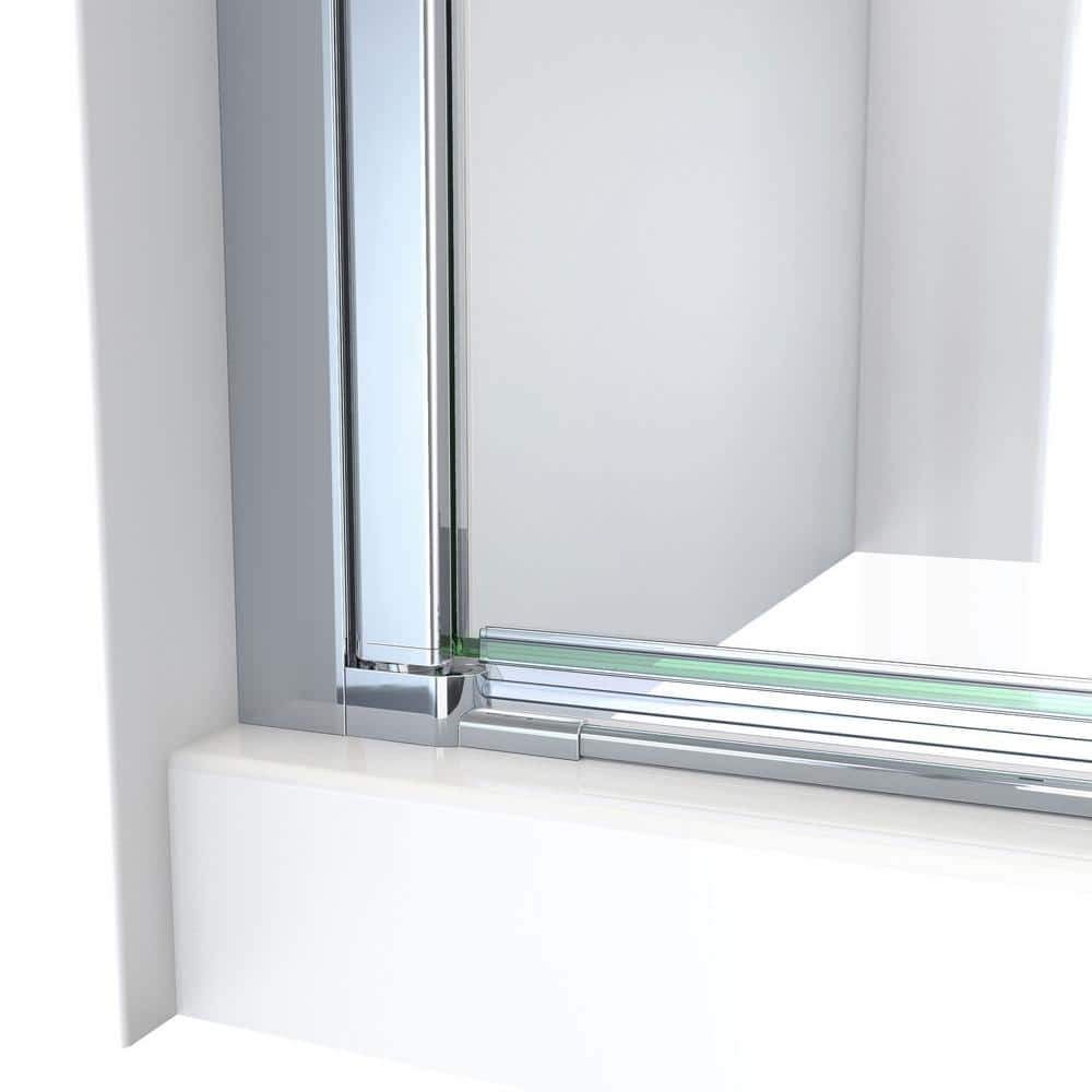 Aqua-Q Fold 33.5 W x 72 H Frameless Chrome Shower Door