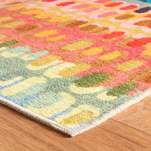 Paint Chip Machine Washable Multi 9 ft. x 12 ft. Indoor Area Rug