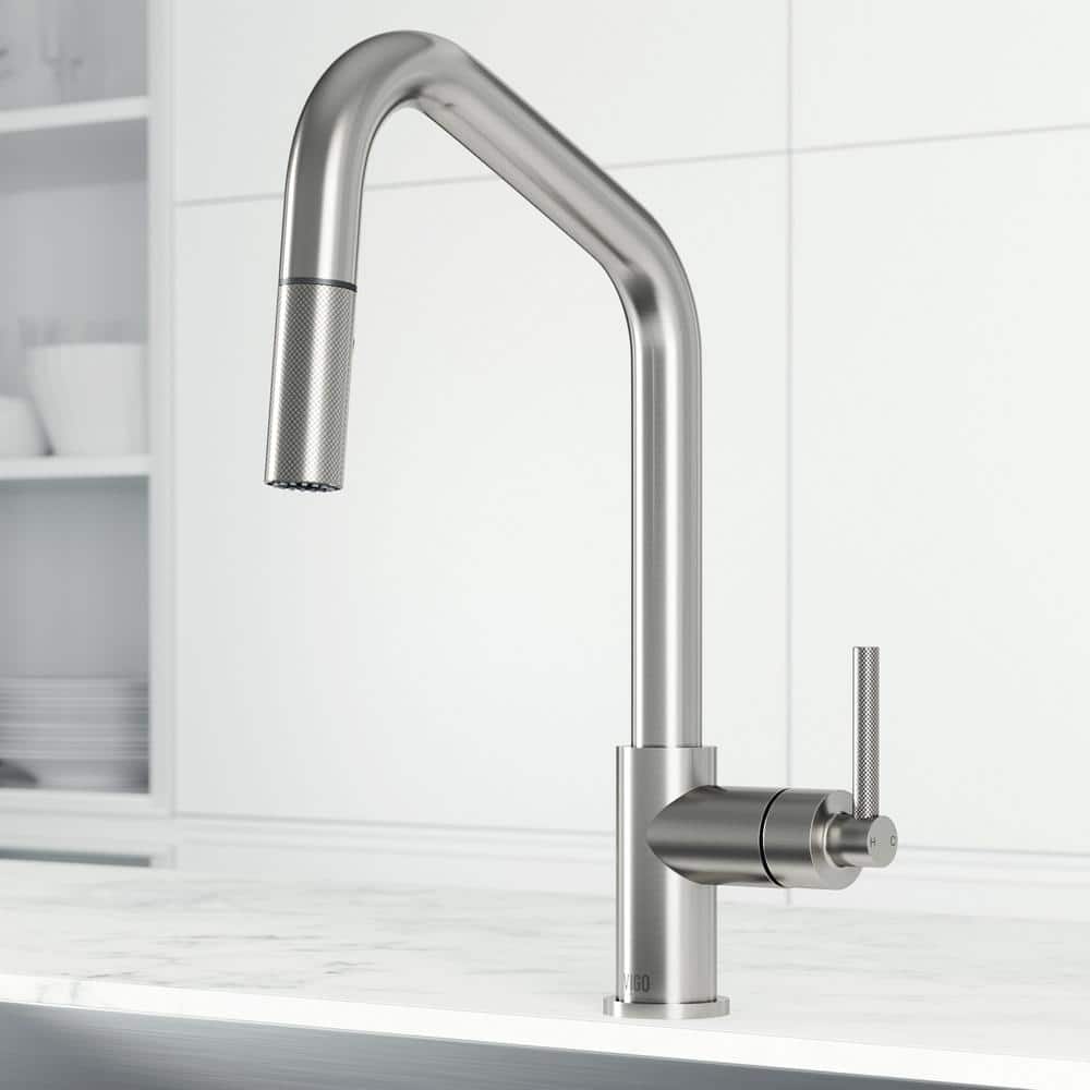 Stainless Steel High Arc Pull-Down Kitchen Faucet with Spray