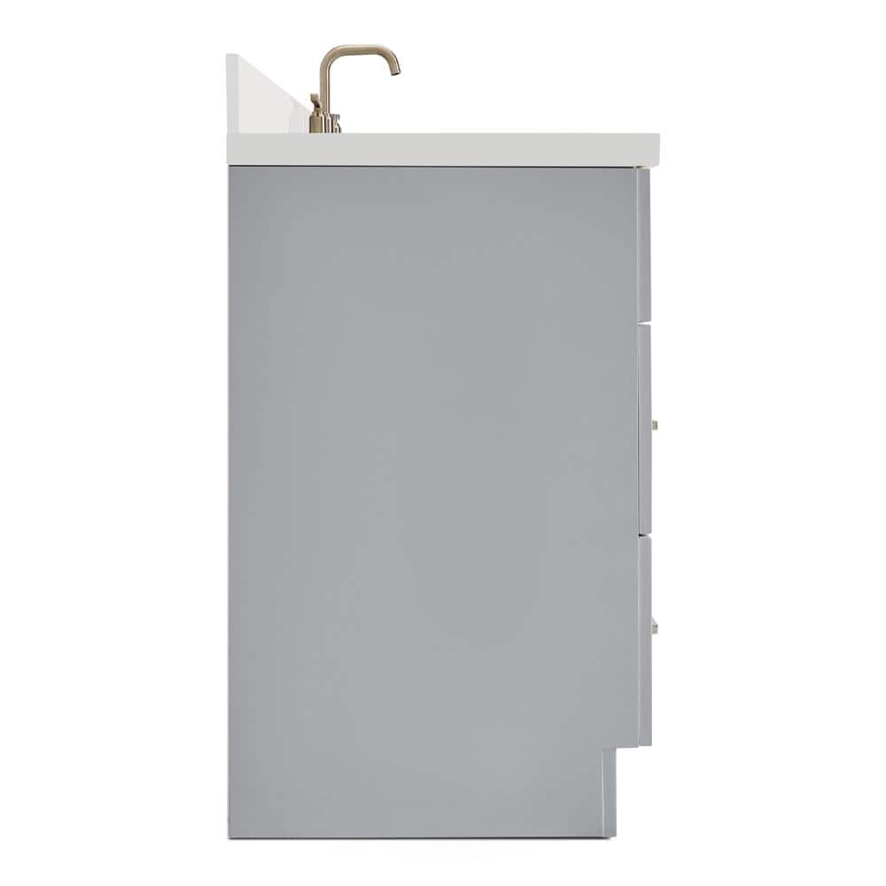 Hamlet 43" Gray Freestanding Single Vanity with White Quartz Top