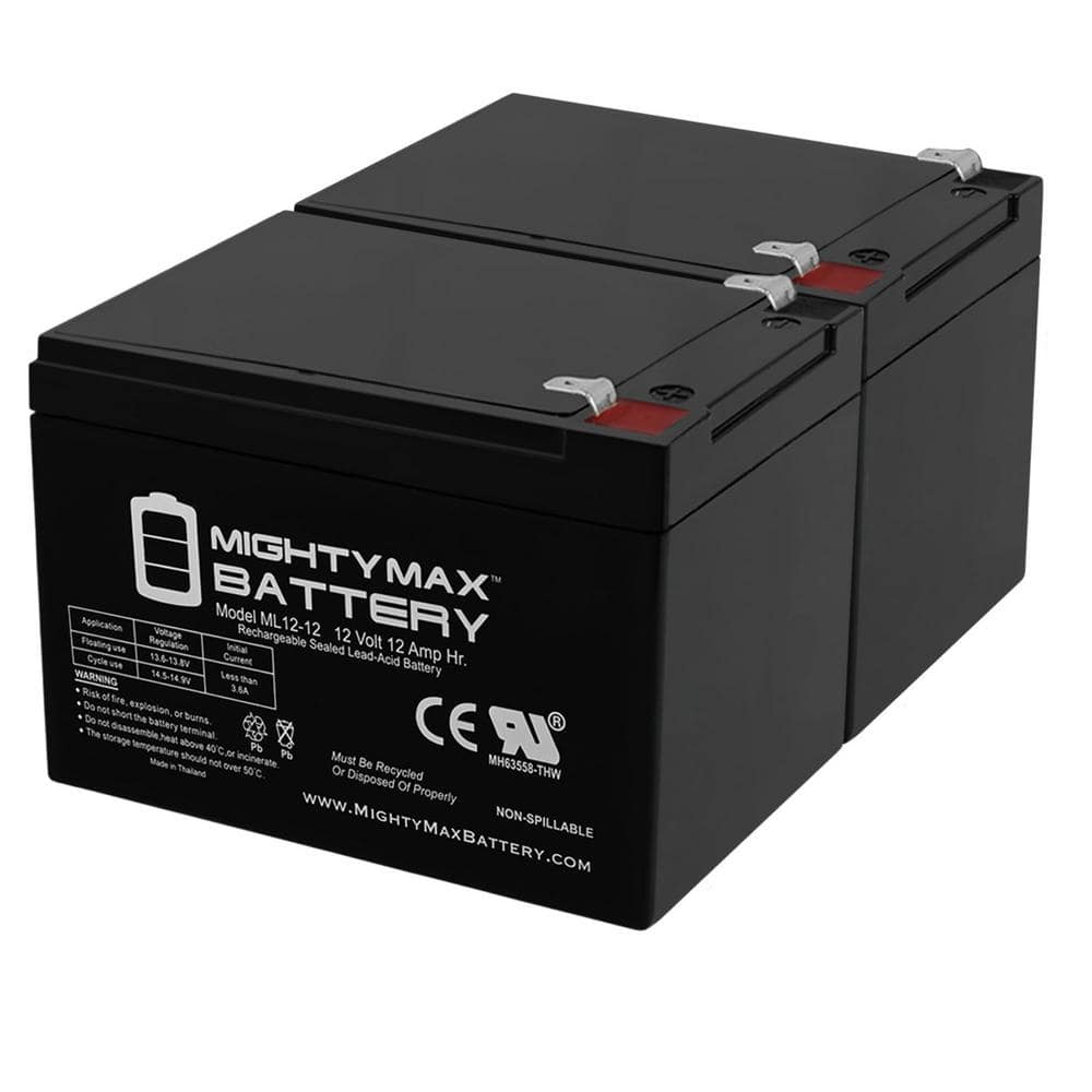MIGHTY MAX BATTERY 12V 12Ah F2 Go-Go Travel Mobility Go-Chair, Ultra SC40U, SC44U - 2 Pack -  MAX3435136