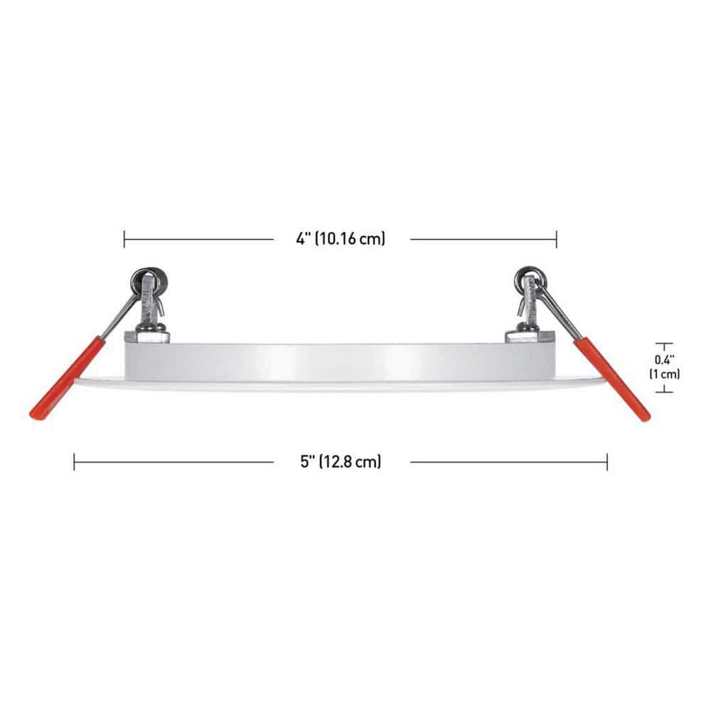 White Ultra-Thin 5-Inch Canless Recessed LED Light Kit
