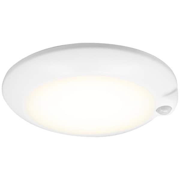 KINWELL 5.8 in. W 1-Light 14.5-Watt White LED Vanity Light with Mounting Deck, Fixture Matt Finish Bar PIR Sensor
