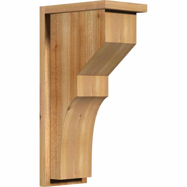 Ekena Millwork 8 in. x 12 in. x 24 in. Monterey Rough Sawn Western Red Cedar Corbel with Backplate