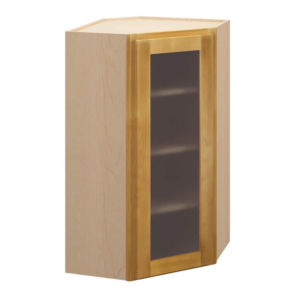 Aberdeen Recessed 24 in. W x 42 in. H x 12 in. D in Caramel Plywood Assembled Frosted Glass Wall Corner Diagonal price history on PriceWatchPro