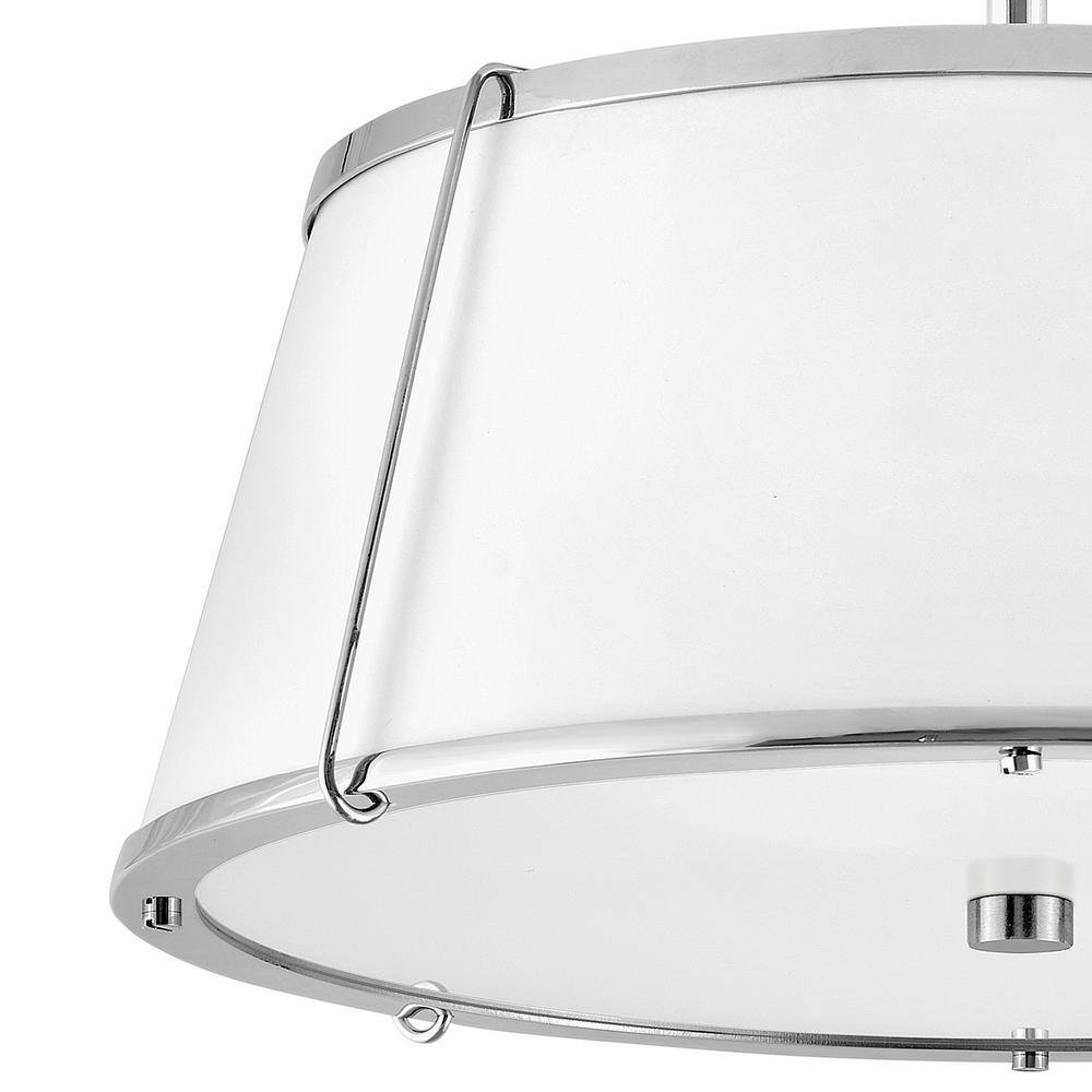 Elegant 2-Light Polished Nickel Drum LED Semi-Flush Mount