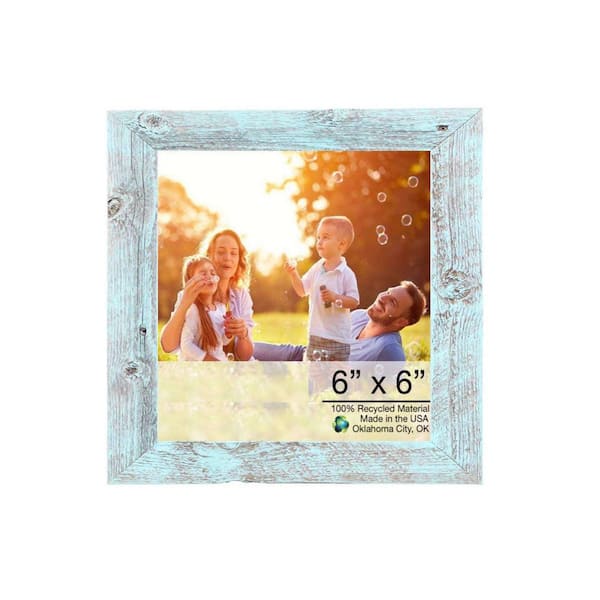 HomeRoots Josephine 6 in. x 6 in. Robins Egg Blue Picture Frame