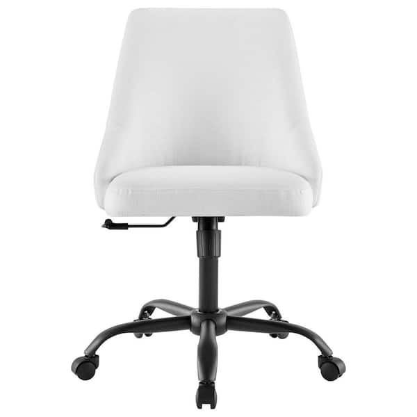 MODWAY Designate Black White Swivel Upholstered Office Chair