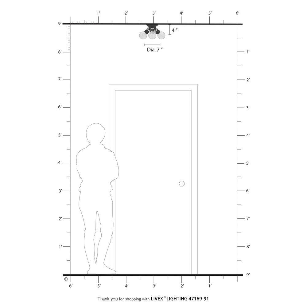 Lansdale 7" Brushed Nickel 3-Light Transitional Flush Mount