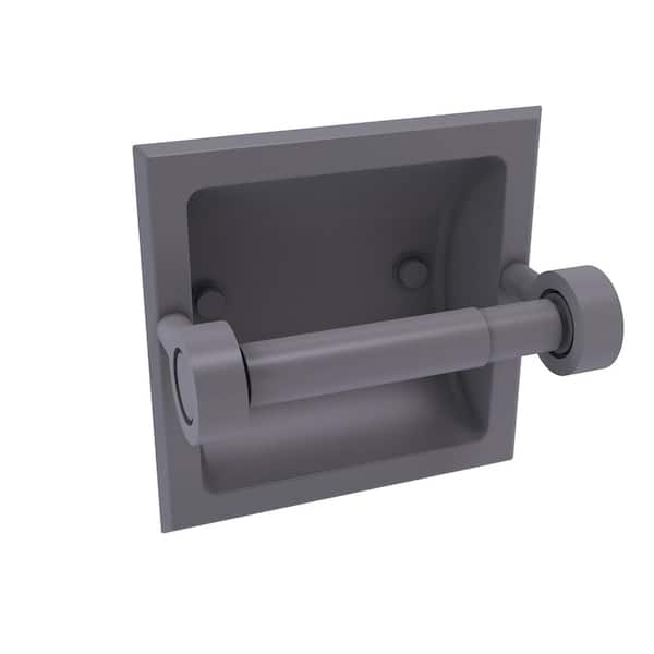 Allied Brass Continental Collection Recessed Toilet Tissue Holder in Matte Gray