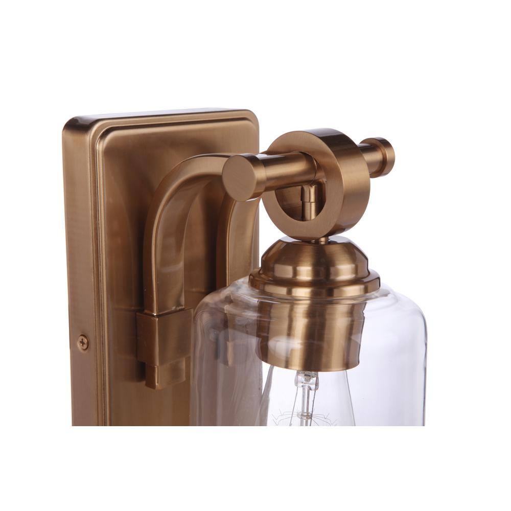 Elegant Romero Satin Brass Wall Sconce with Clear Glass Globe