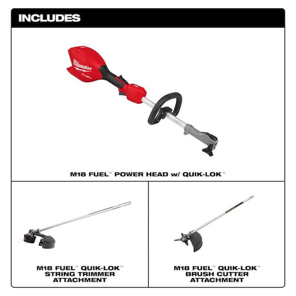 M18 FUEL 18V 16 in. Brushless Cordless Battery Powered QUIK-LOK String Trimmer w/ Brush Cutter Attachment