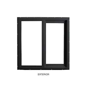 47.5 in. x 47.5 in. Select Series Vinyl Horizontal Sliding Left Hand Black Window with White Int, HP2+ Glass and Screen