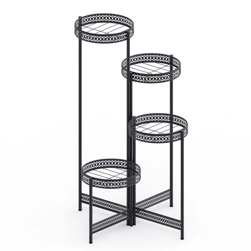 35.4 in. x 20.9 in. Indoor Metal Plant Stand 4 Potted Plant Shelf Display H