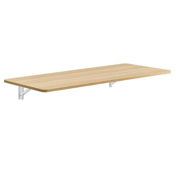 22 in. W x 45 in. D Natural WallMounted Decorative Wall Shelf Laundry Room Folding Table for Office Laundry Room Bedroom
