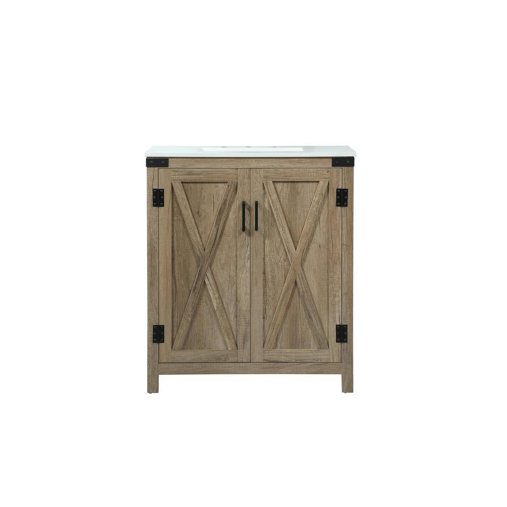 Timeless Home 30 in. W x 19 in. D x 34 in. H Bath Vanity in Natural Oak wit