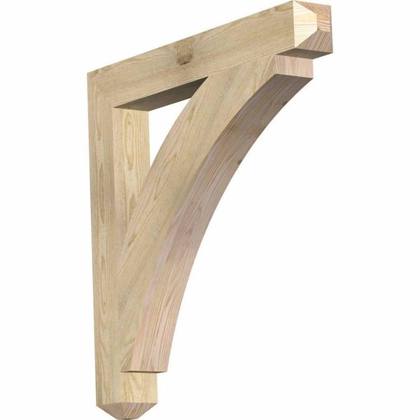 Ekena Millwork 4 in. x 32 in. x 32 in. Douglas Fir Thorton Craftsman Rough Sawn Bracket