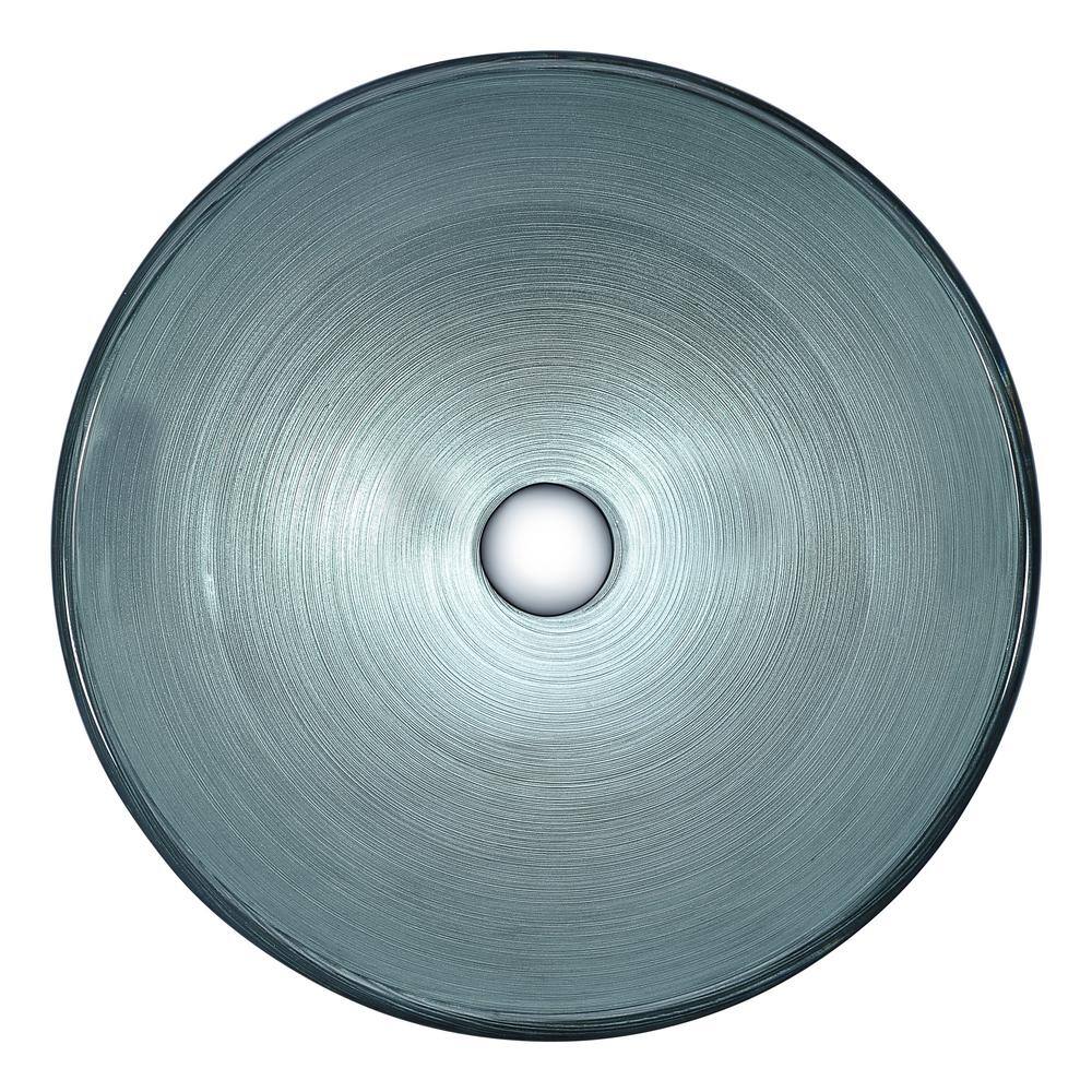 Posh Brushed Silver Glass Circular Vessel Sink