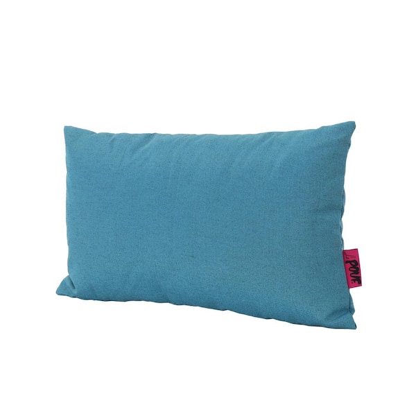 Clihome Outdoor Teal Rectangular Bolster Pillow with Water Resistant Fabric(2-Pack)