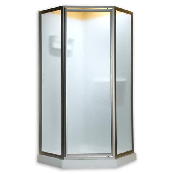 American Standard Prestige 24-1/4 in. x 68-1/2 in. Framed Neo-Angle Hinged Shower Door in Silver and Clear Glass