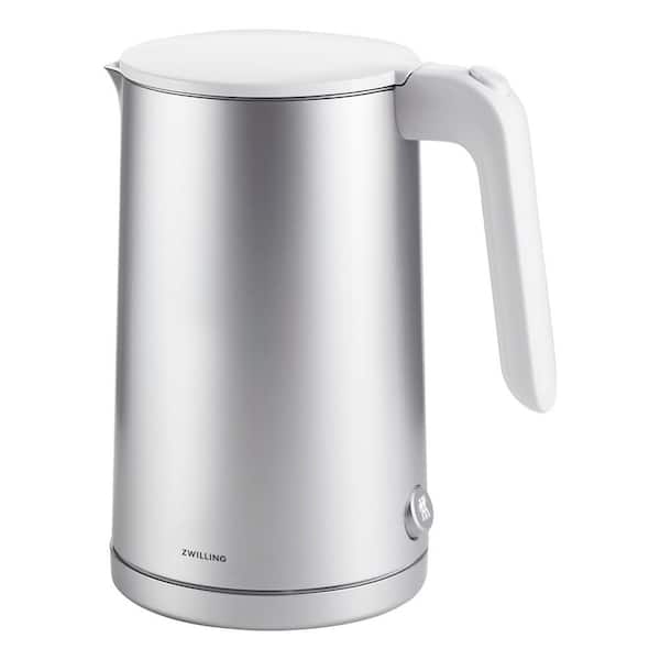 Enfinigy 1.5-L, 6-cups Silver Corded Electric Kettle with Cool Touch Kettle
